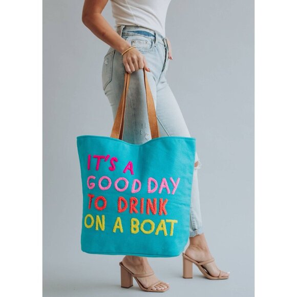 Blue Drink On A Boat Tote - Picture 5 of 8